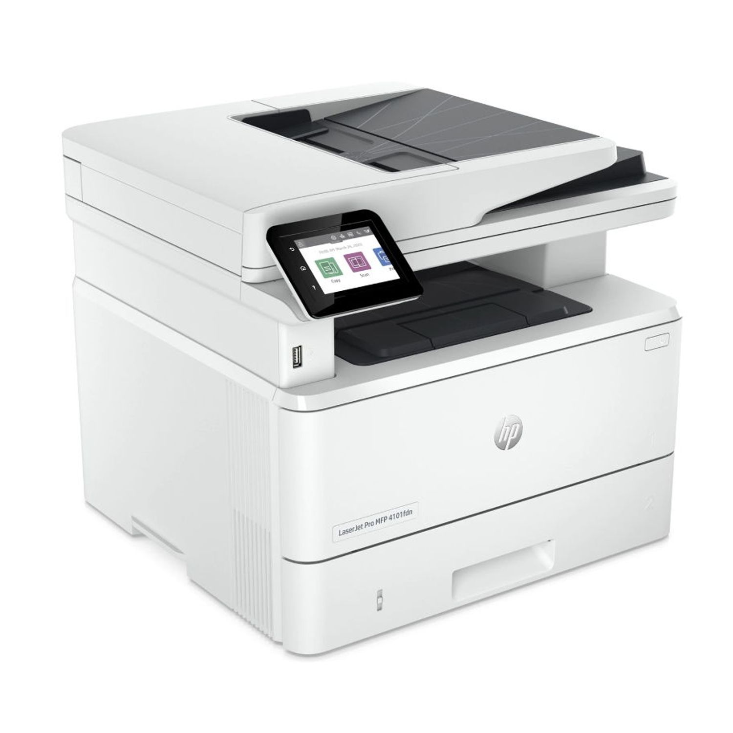 Multifunctional Monocrom HP LaserJet Pro MFP 4102dwe, A4, Duplex, Retea, Wi-Fi (Alb) fotografia produsului View 3 L