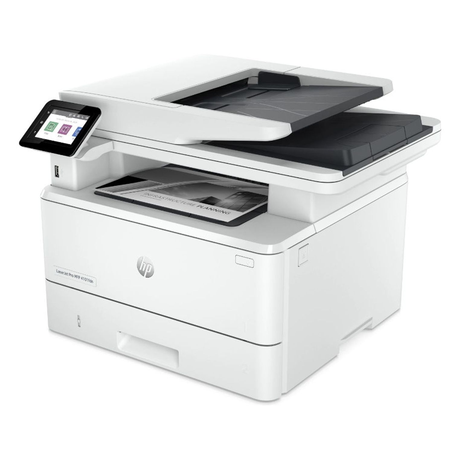 Multifunctional Monocrom HP LaserJet Pro MFP 4102dwe, A4, Duplex, Retea, Wi-Fi (Alb) fotografia produsului View 4 L