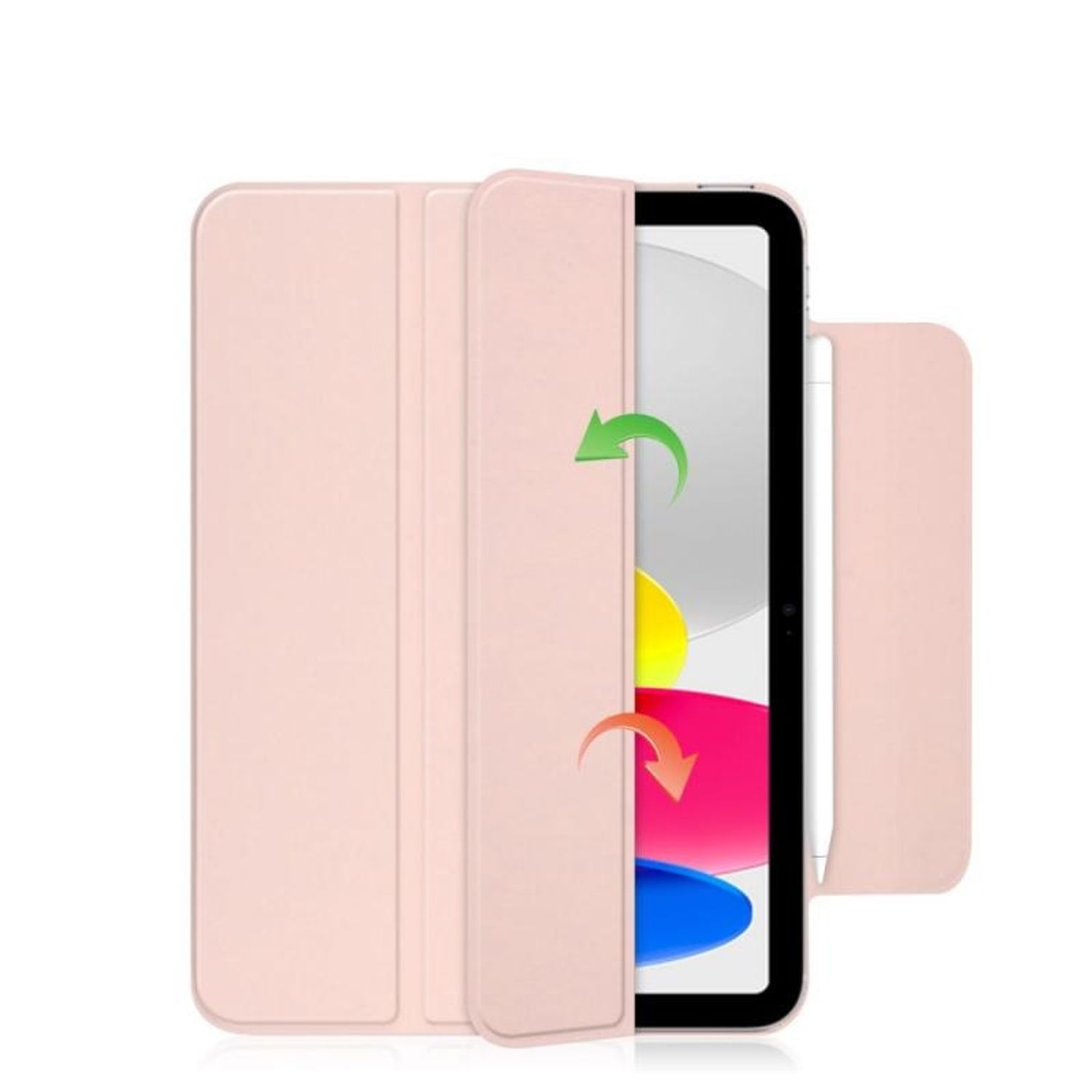 Husa Tech-Protect Smartcase Magnetic compatibila cu iPad 10.9 inch 2022 Pink fotografia produsului View 7 L