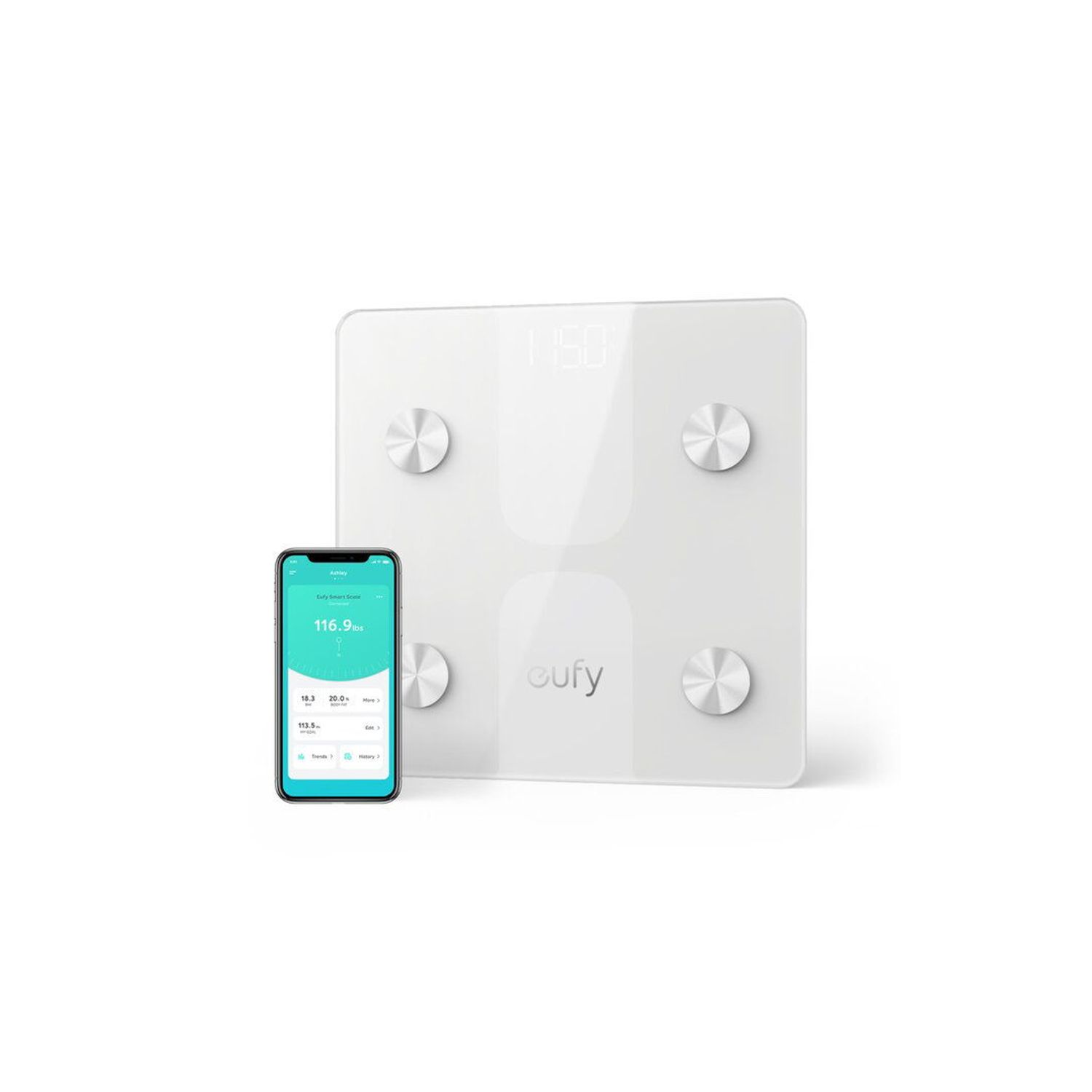 Cantar de baie eufy C1, Bluetooth, 180 kg (Alb) fotografia produsului View 6 L