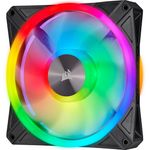 Set 2 ventilatoare Corsair iCUE QL140 RGB 140mm PWM, Lighting Node CORE fotografia produsului View 3 S