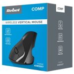 Mouse Vertical Wireless Rebel KOM1007, optic, 1600 Dpi (Negru) fotografia produsului View 5 S