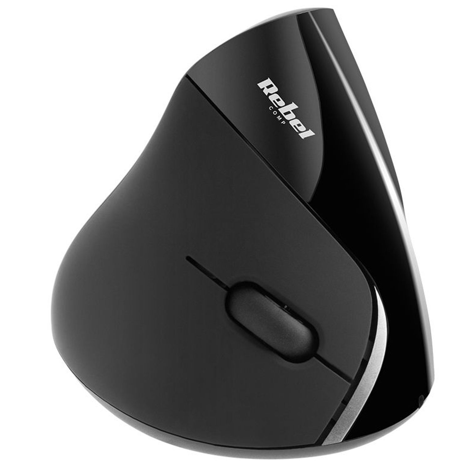 Mouse Vertical Wireless Rebel KOM1007, optic, 1600 Dpi (Negru) fotografia produsului