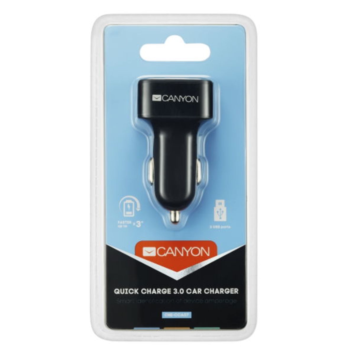 Incarcator auto Canyon CNE-CCA07B, 3 x USB (Negru) fotografia produsului View 4 L
