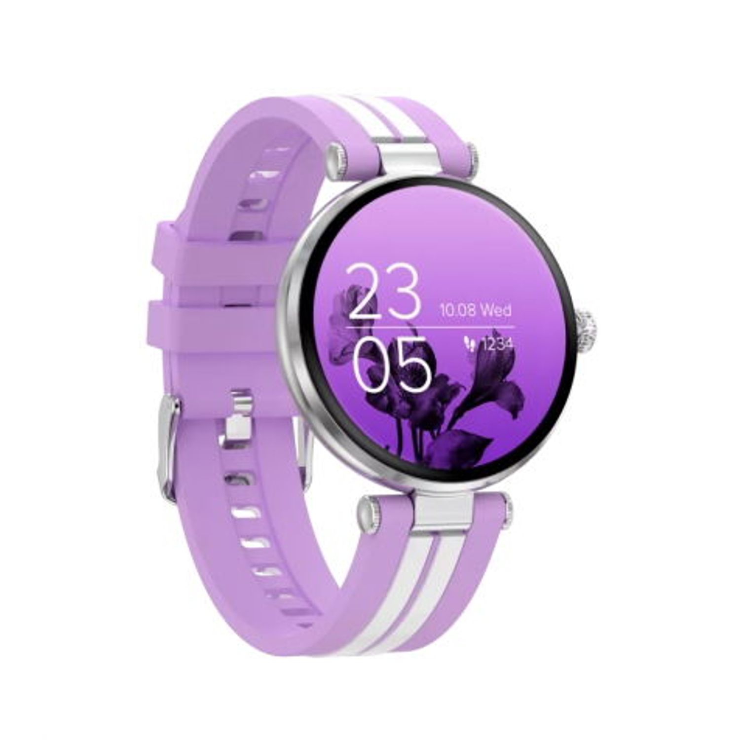 Smartwatch Canyon Semifreddo SW-61, Display AMOLED 1.19", Bluetooth (Violet/Argintiu) fotografia produsului View 3 L