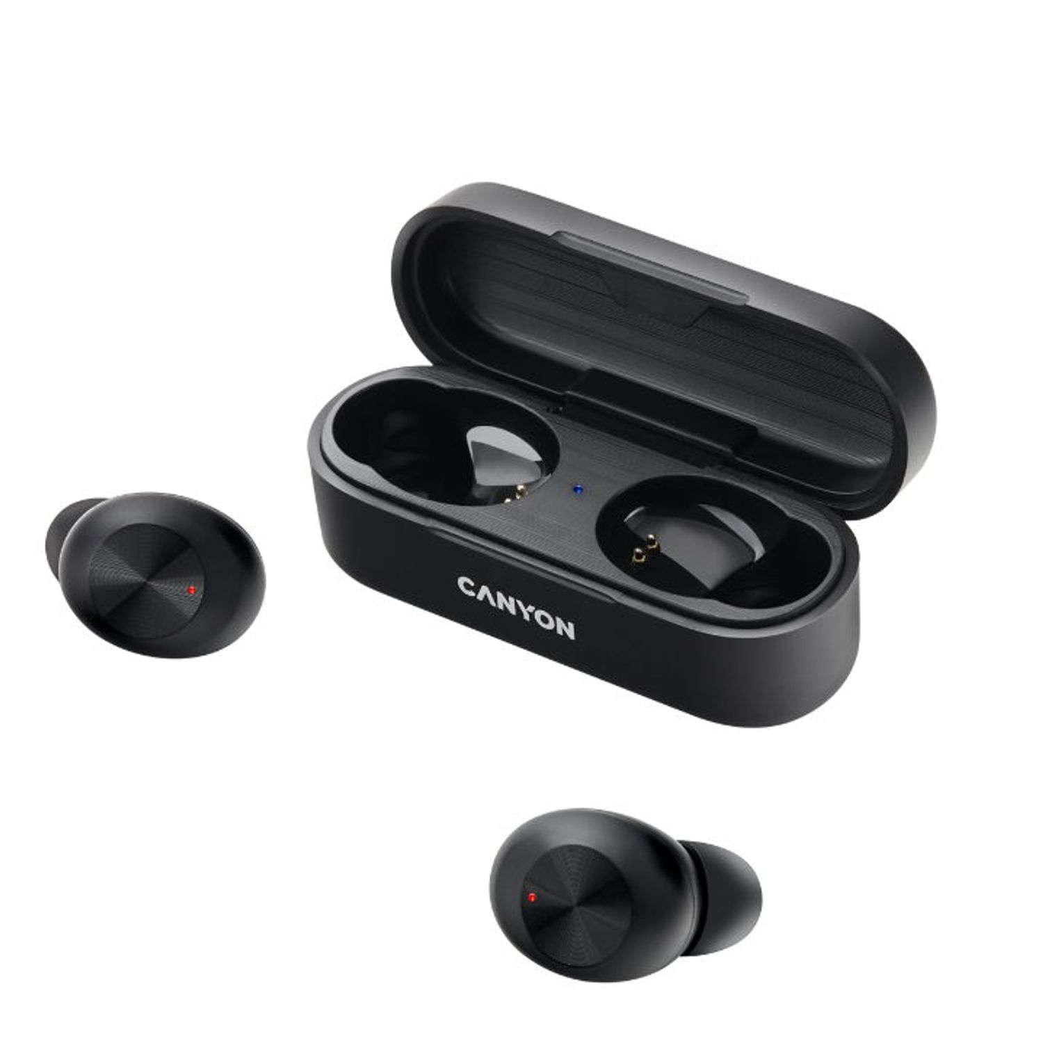 Casti True Wireless Canyon CNE-CBTHS1B, Bluetooth, Rezistent la apa, Microfon (Negru) fotografia produsului