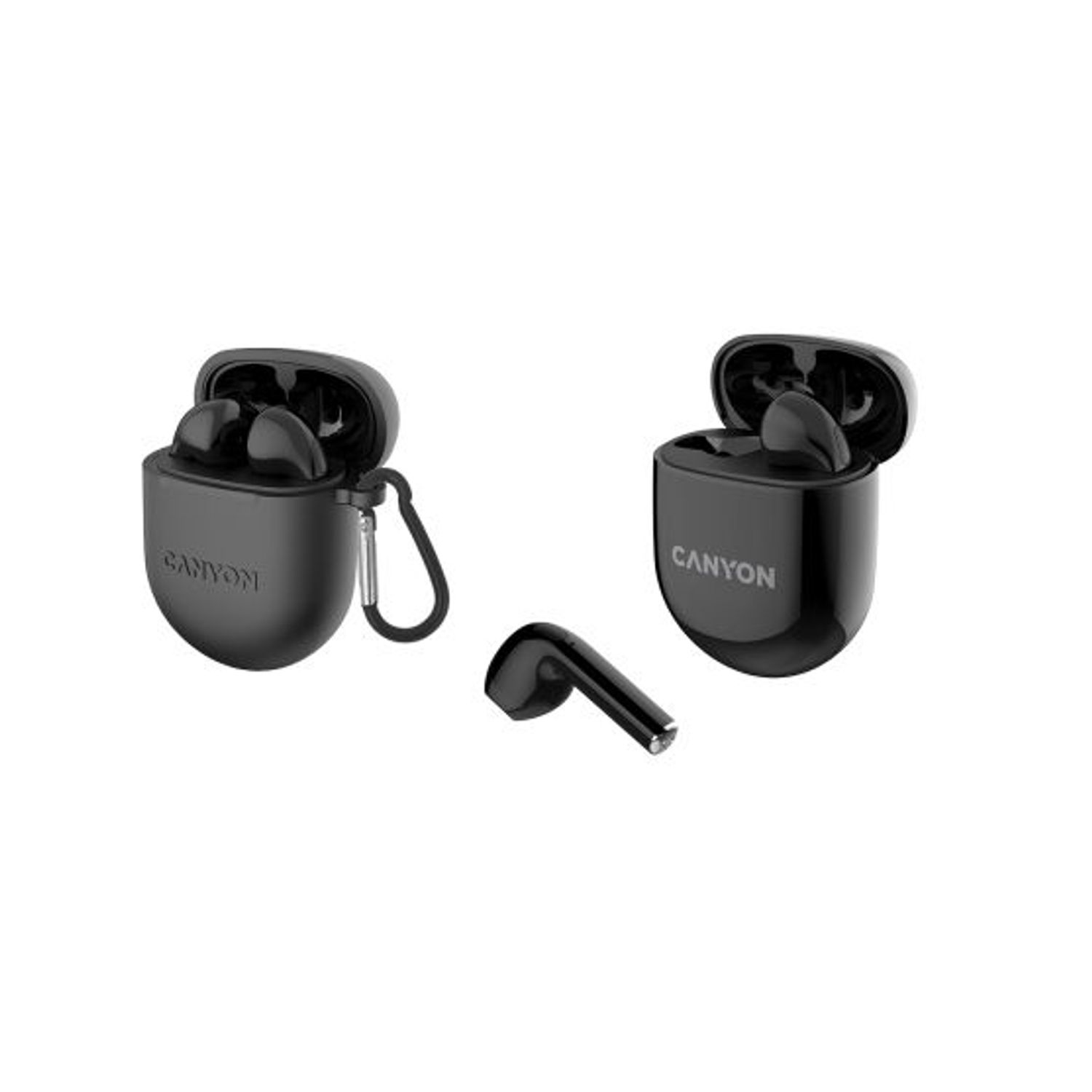 Casti True Wireless Canyon TWS-6, Bluetooth, Touch Control, Gaming Mode, Microfon (Negru) fotografia produsului View 3 L