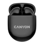 Casti True Wireless Canyon TWS-6, Bluetooth, Touch Control, Gaming Mode, Microfon (Negru) fotografia produsului