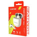 Casti True Wireless Canyon TWS-6, Bluetooth, Touch Control, Gaming Mode, Microfon (Alb) fotografia produsului View 2 S