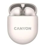 Casti True Wireless Canyon TWS-6, Bluetooth, Touch Control, Gaming Mode, Microfon (Alb) fotografia produsului