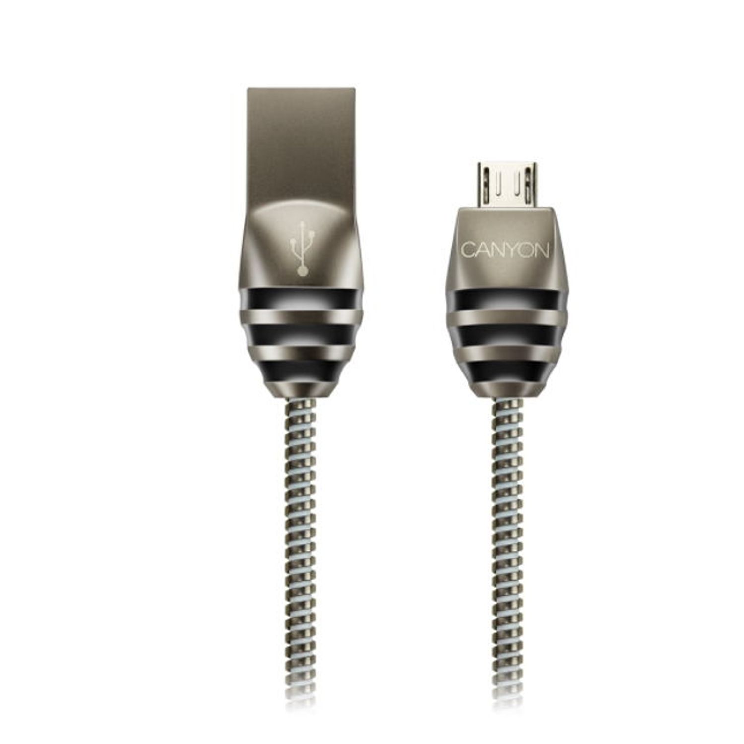 Cablu de date Canyon CNS-USBM5DG, Micro USB, USB 2.0 Type A, 1 m (Argintiu) fotografia produsului View 2 L
