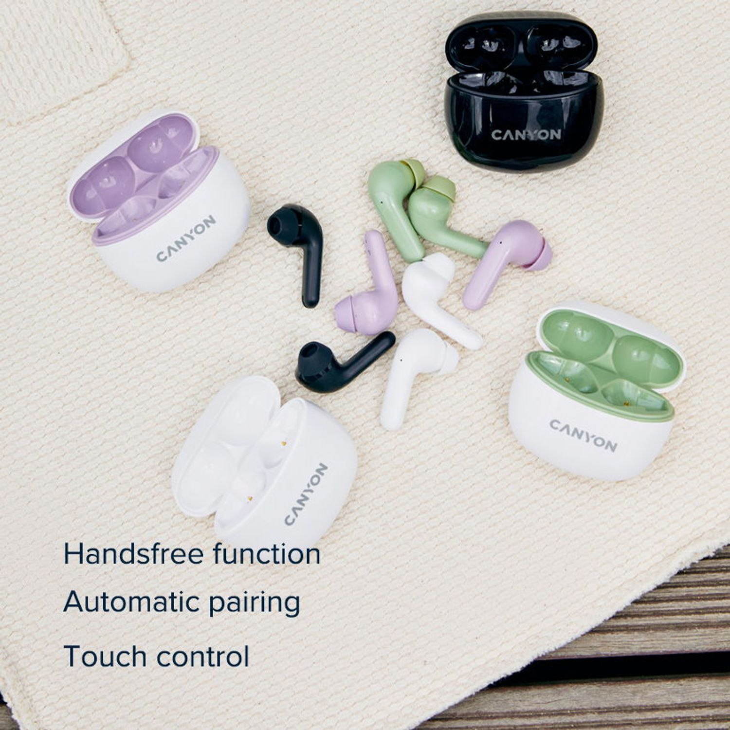 Casti True Wireless Canyon TWS-5, Bluetooth, In-Ear, Microfon (Alb) fotografia produsului View 7 L