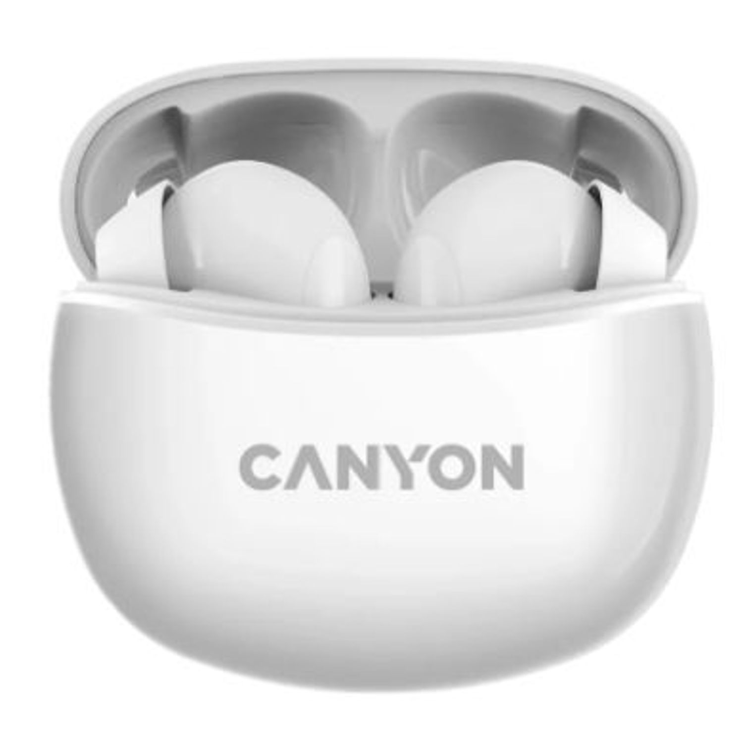 Casti True Wireless Canyon TWS-5, Bluetooth, In-Ear, Microfon (Alb) fotografia produsului