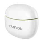 Casti True Wireless Canyon TWS-5, Bluetooth, In-Ear, Microfon (Alb/Verde) fotografia produsului View 4 S
