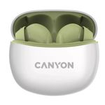 Casti True Wireless Canyon TWS-5, Bluetooth, In-Ear, Microfon (Alb/Verde) fotografia produsului View 2 S