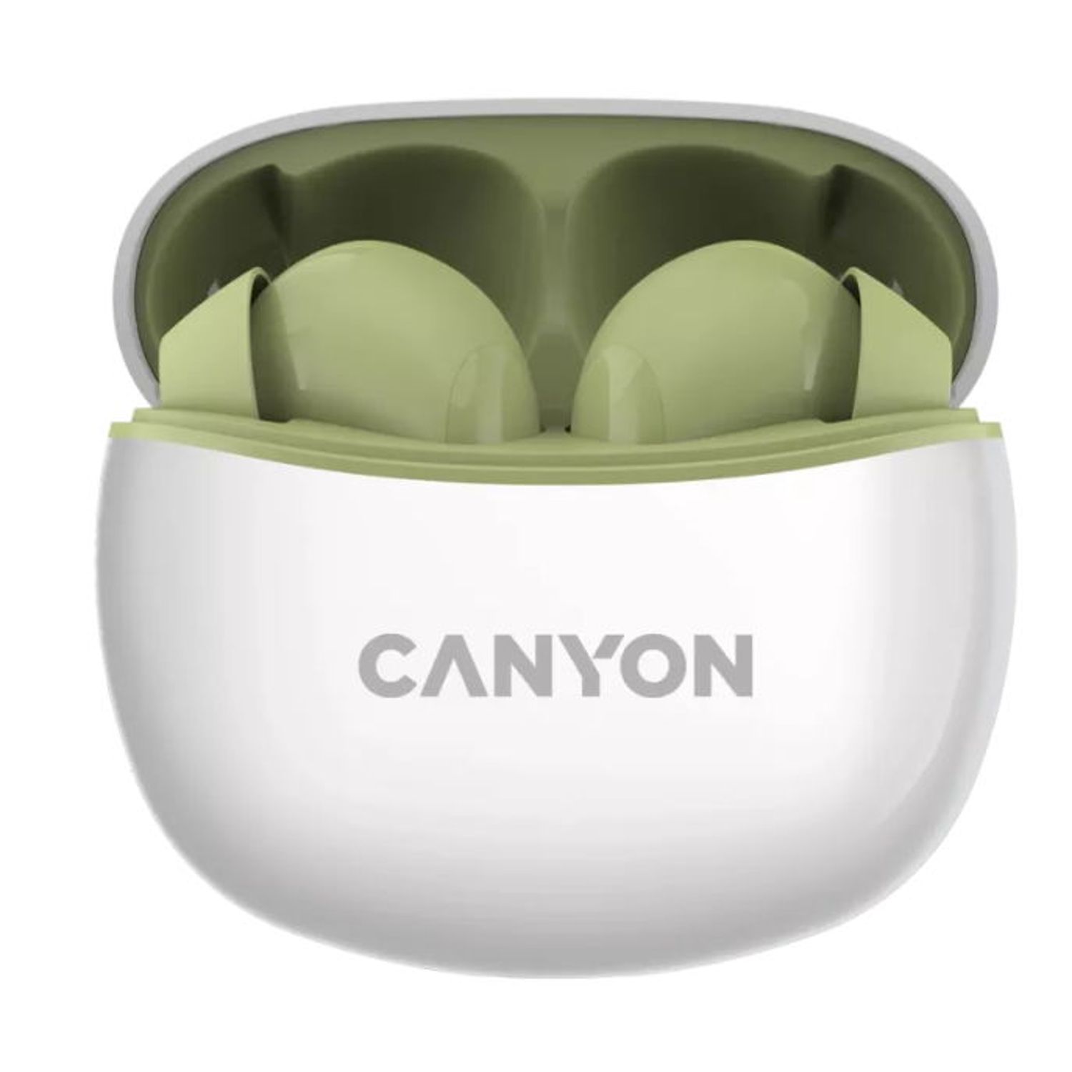 Casti True Wireless Canyon TWS-5, Bluetooth, In-Ear, Microfon (Alb/Verde) fotografia produsului View 2 L