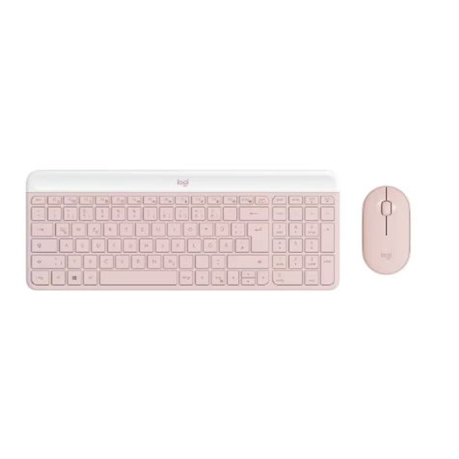 Kit wireless tastatura si mouse Logitech MK470, USB, Layout US INT (Roz) fotografia produsului