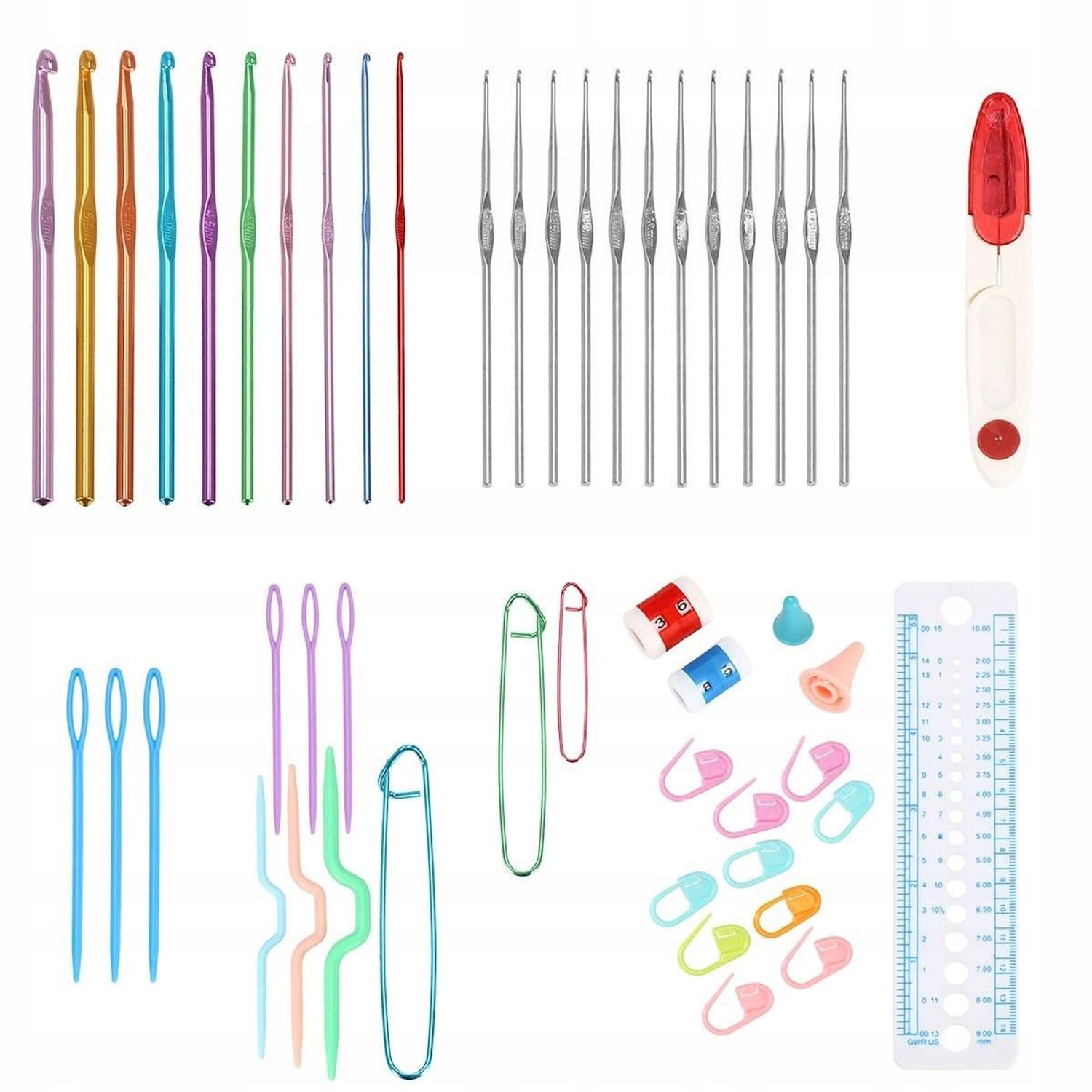 Crosete, multicolore, cu trusa si accesorii, set 50 buc, 0.6-6.5 mm, Springos fotografia produsului View 2 L