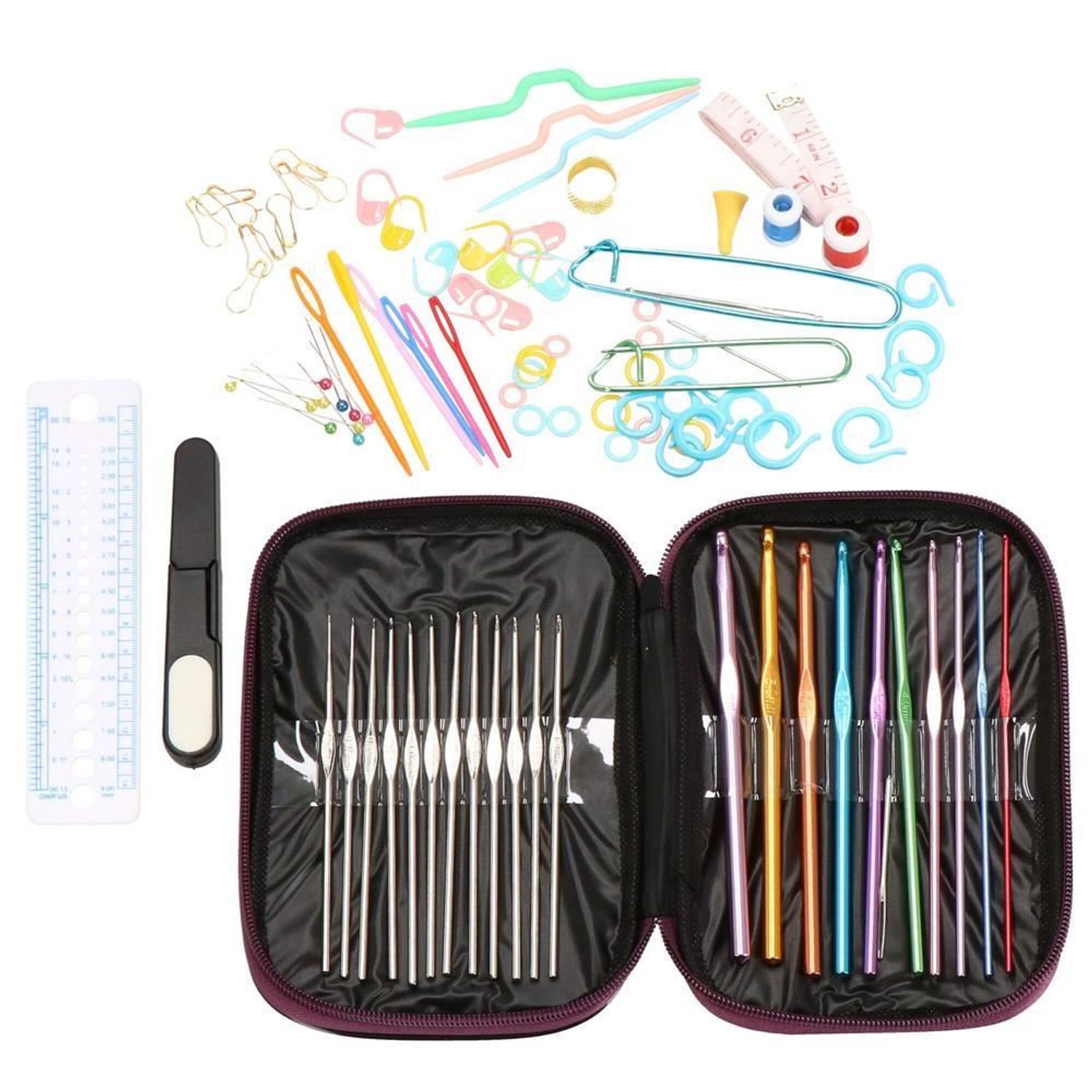 Crosete, multicolore, cu trusa si accesorii, set 100 buc, 0.6-6.5 mm, Springos fotografia produsului View 8 L