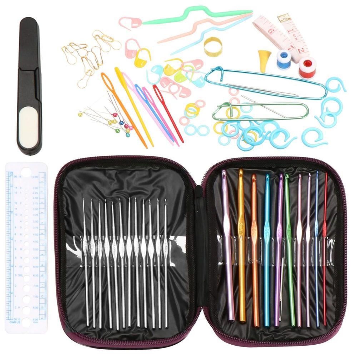 Crosete, multicolore, cu trusa si accesorii, set 100 buc, 0.6-6.5 mm, Springos fotografia produsului View 18 L