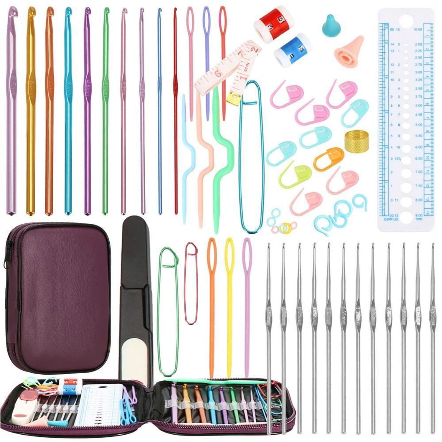 Crosete, multicolore, cu trusa si accesorii, set 100 buc, 0.6-6.5 mm, Springos fotografia produsului View 12 L
