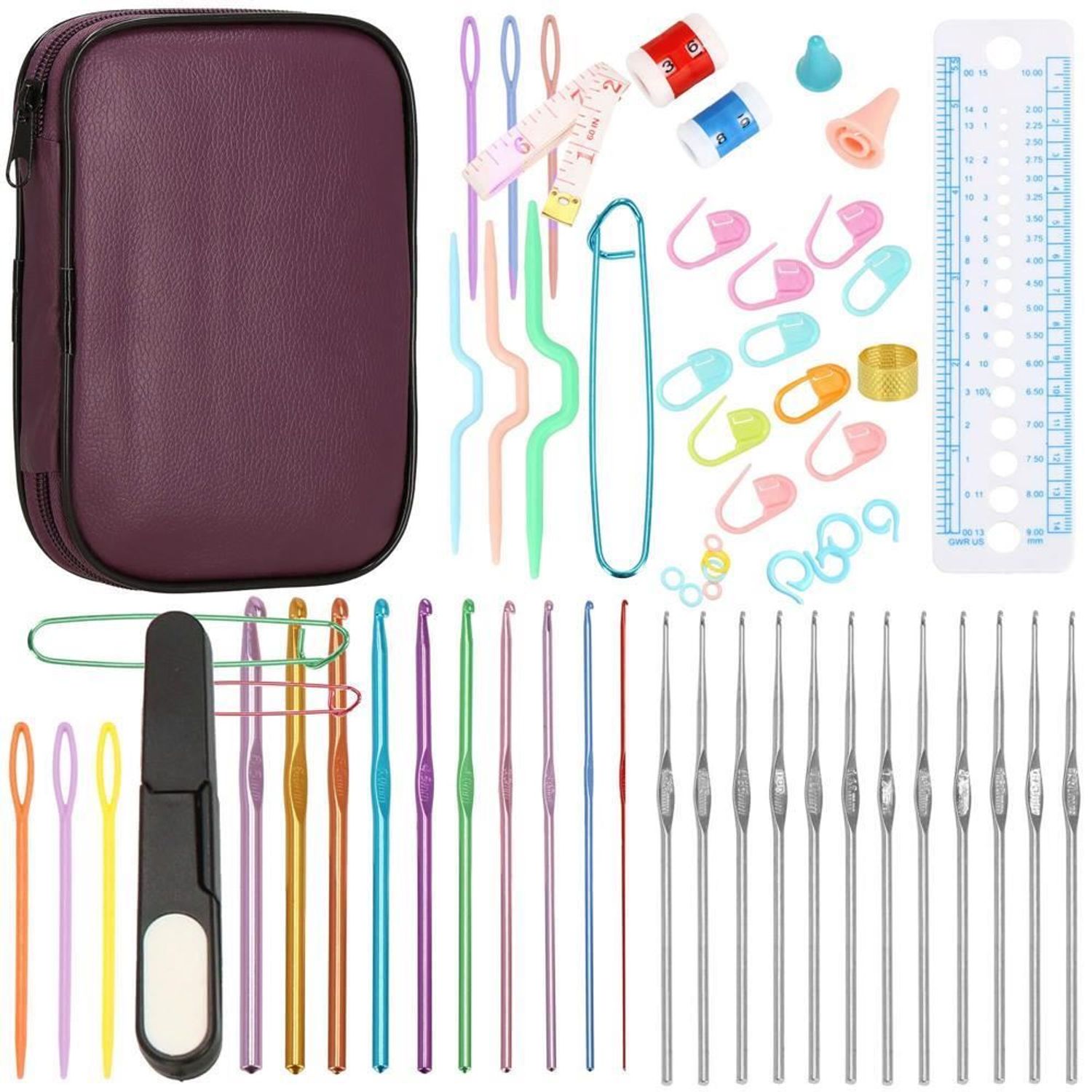 Crosete, multicolore, cu trusa si accesorii, set 100 buc, 0.6-6.5 mm, Springos fotografia produsului View 14 L