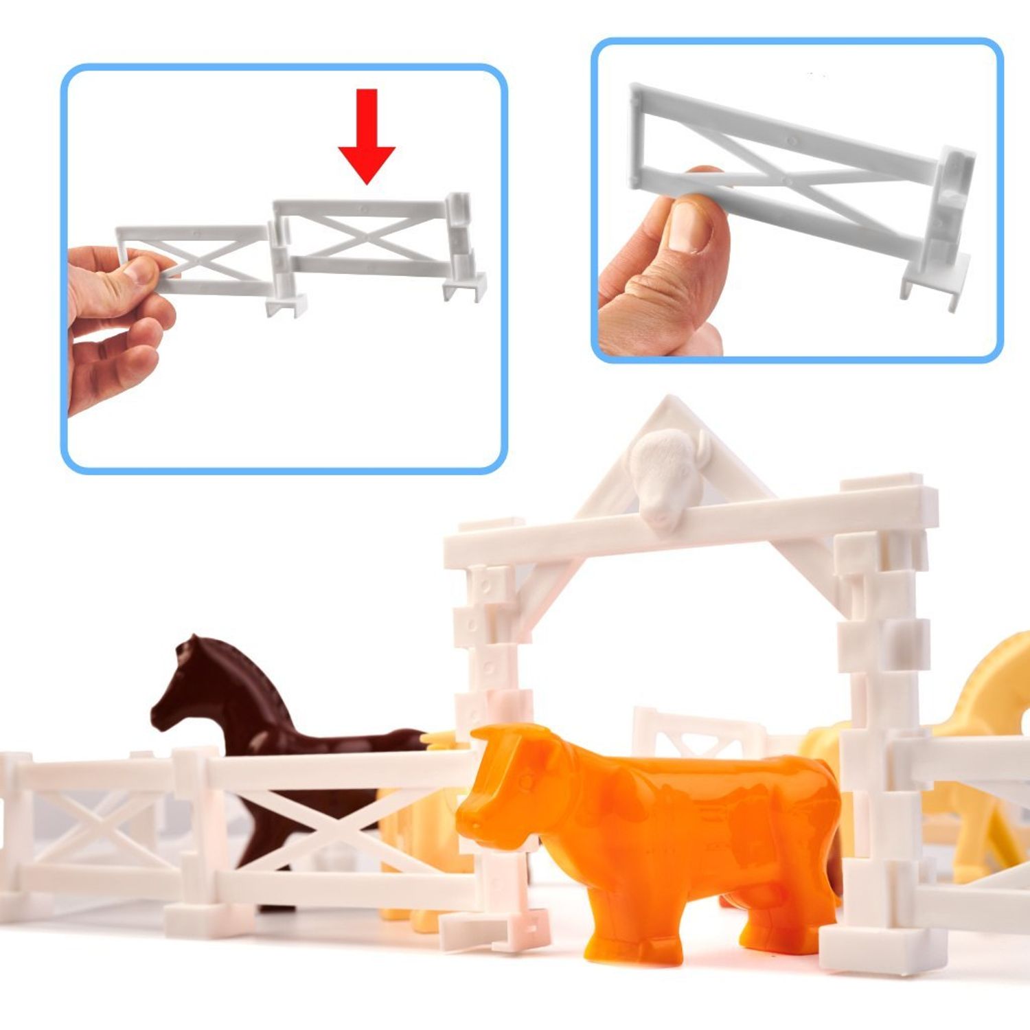 Set 292 piese, cuburi de constructie din plastic pentru copii, Ferma, 24 x 66 cm fotografia produsului View 4 L