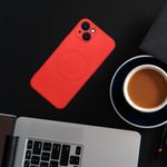 Husa MagSafe din silicon compatibila cu Iphone 14 Pro, Rosu Mat fotografia produsului View 6 S