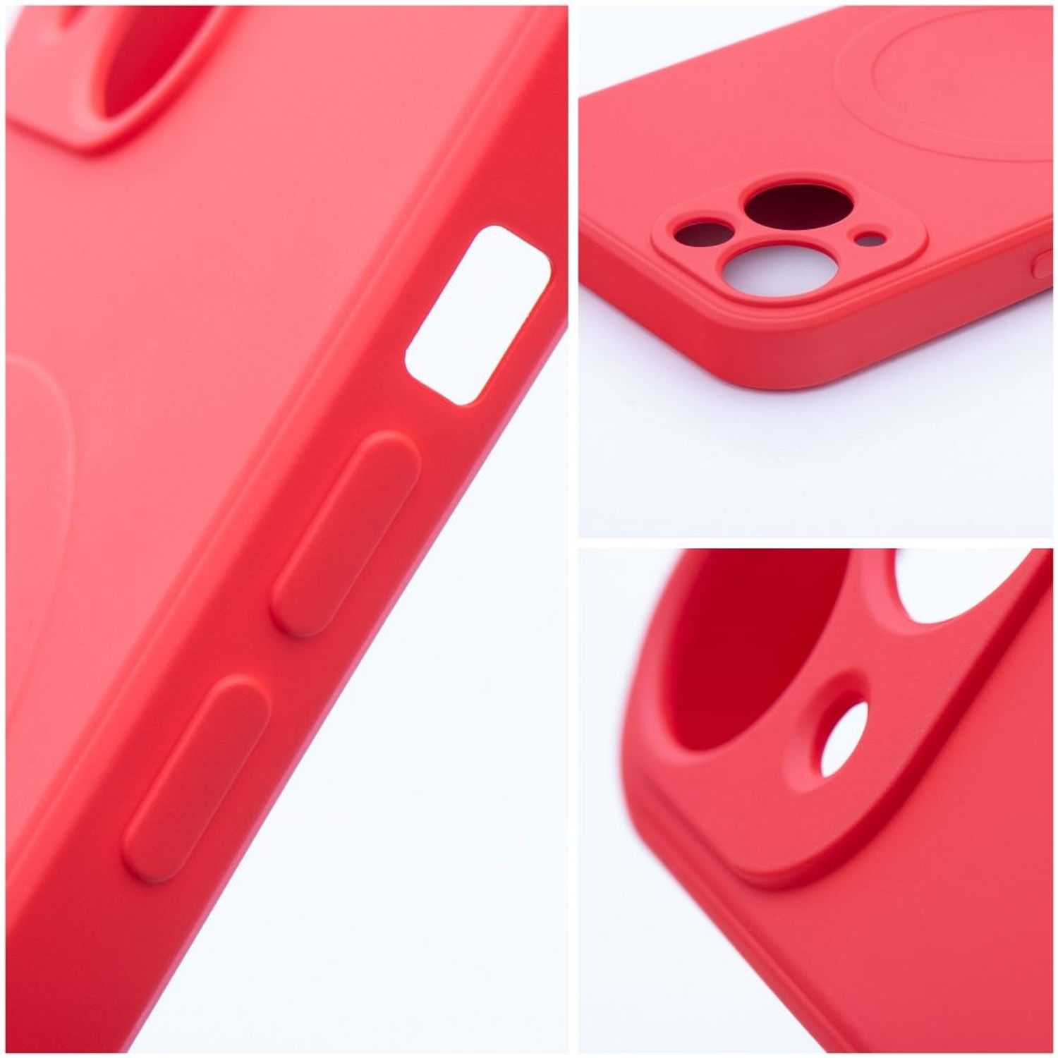 Husa MagSafe din silicon compatibila cu Iphone 14 Pro, Rosu Mat fotografia produsului View 3 L