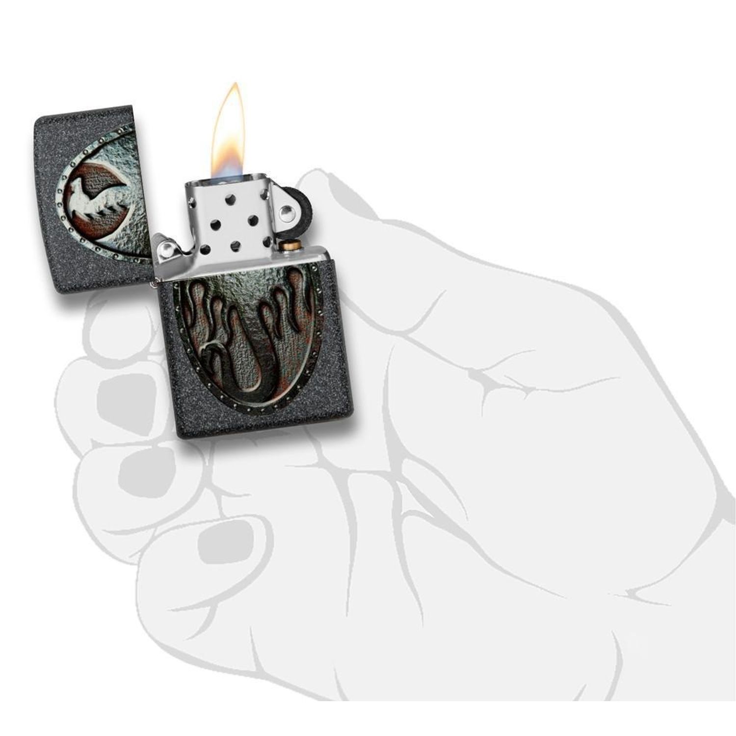 Bricheta Zippo Anne Stokes Metallic Dragon 49072 fotografia produsului View 5 L