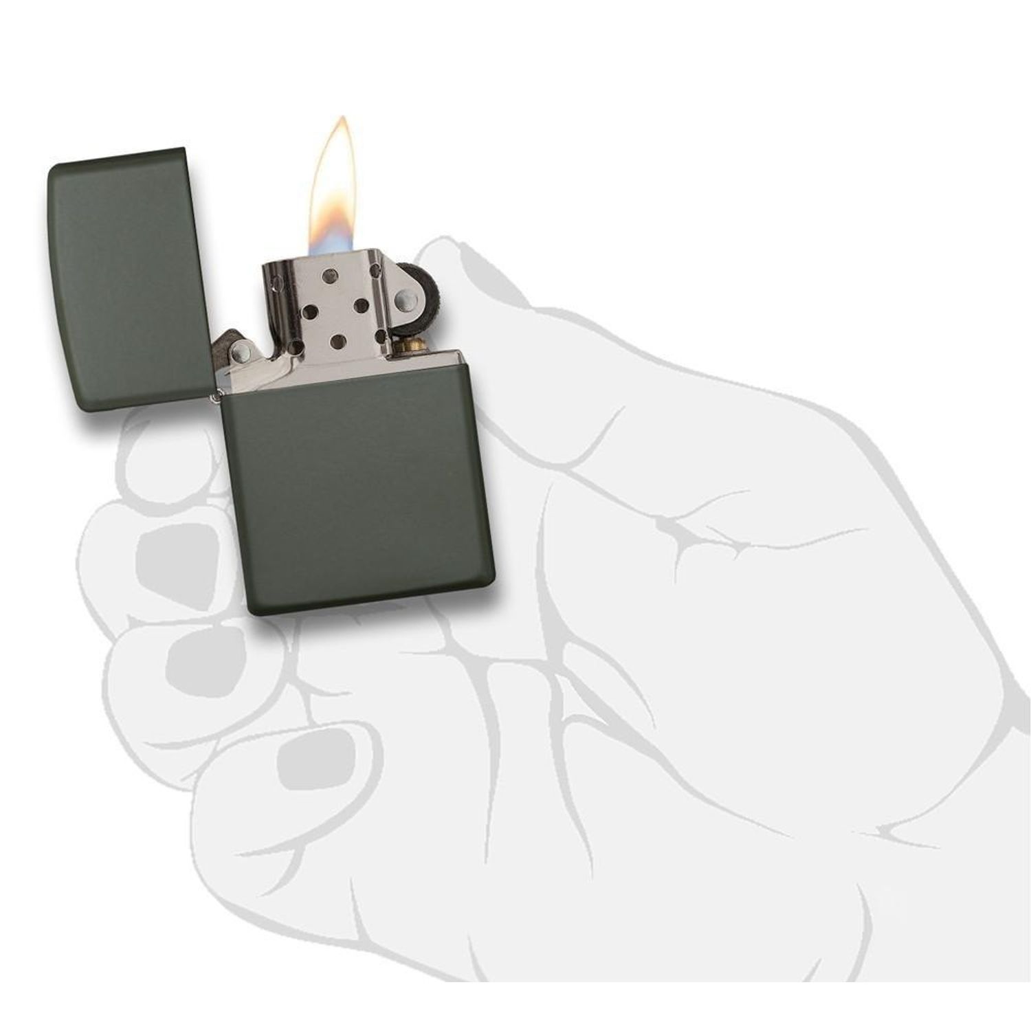 Bricheta Zippo 221 Classic Matte Green fotografia produsului View 4 L