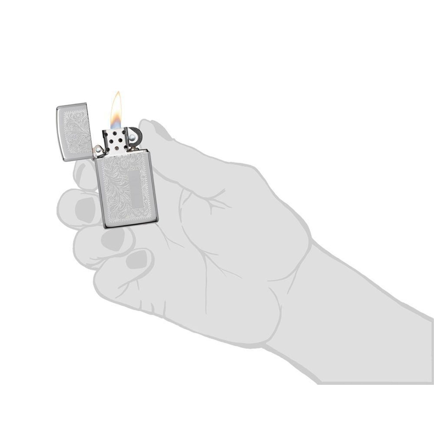 Bricheta Zippo 1652 Slim Chrome Venetian fotografia produsului View 5 L