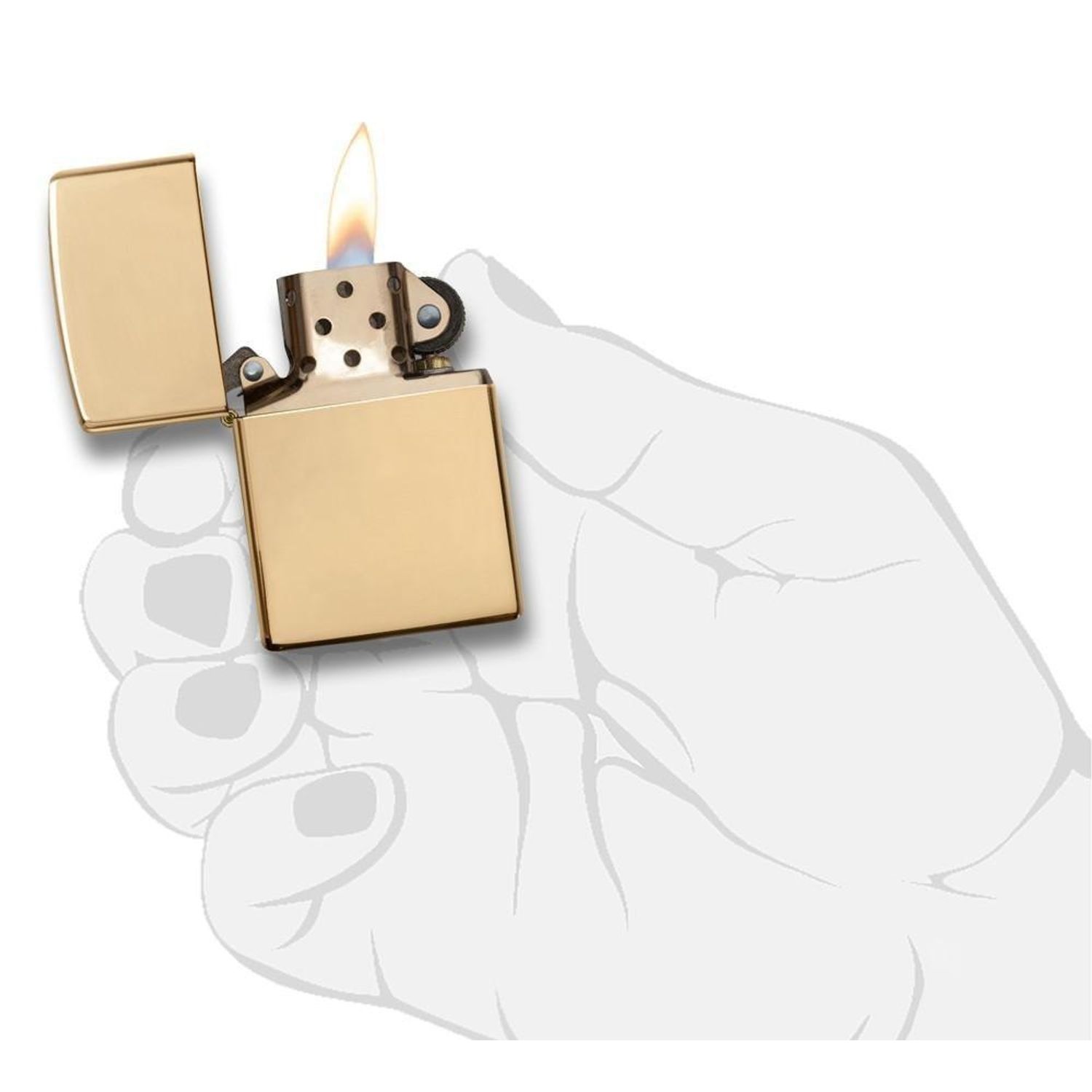 Bricheta Zippo 254B High Polish Brass fotografia produsului View 4 L