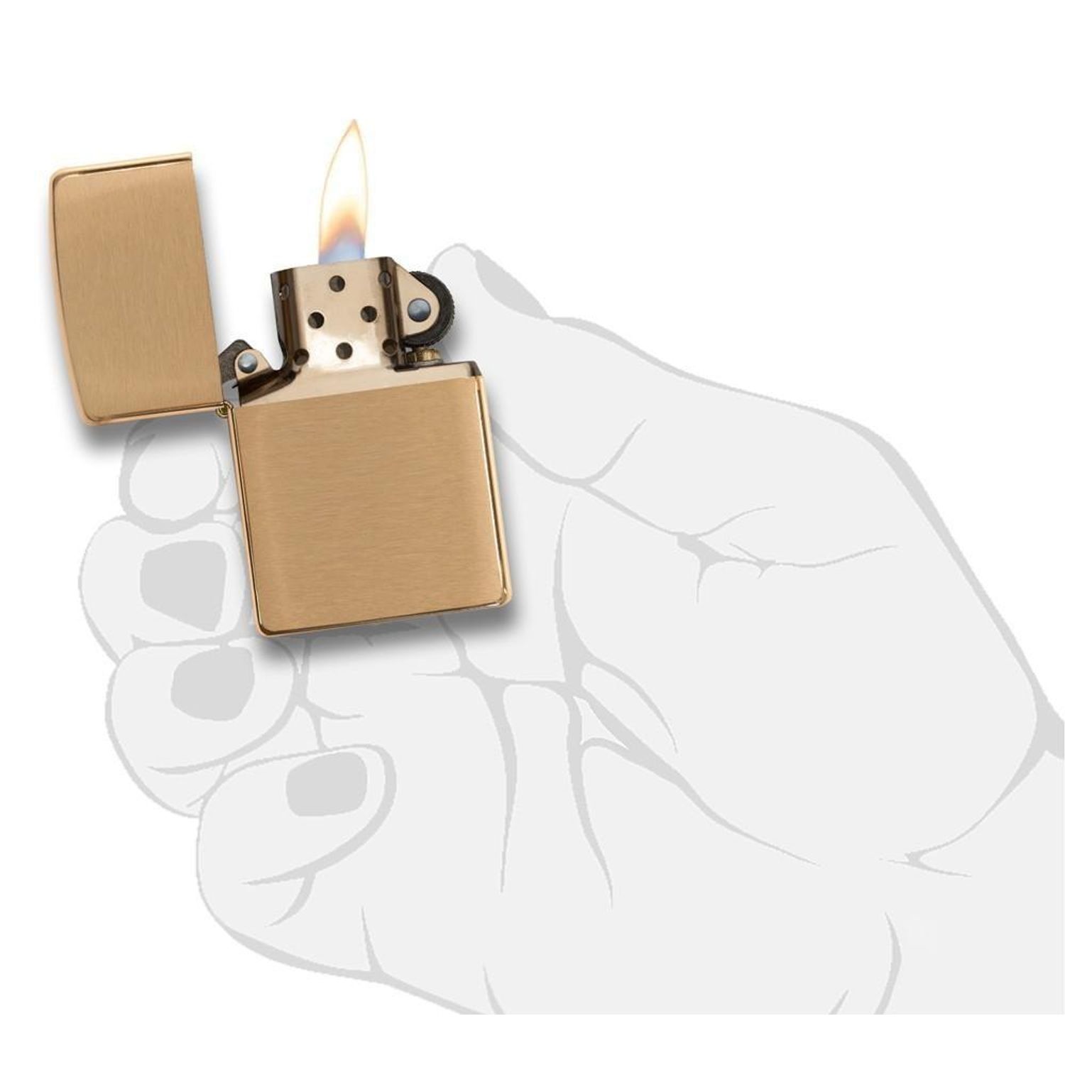 Bricheta Zippo 204B Brushed Brass Finish fotografia produsului View 4 L