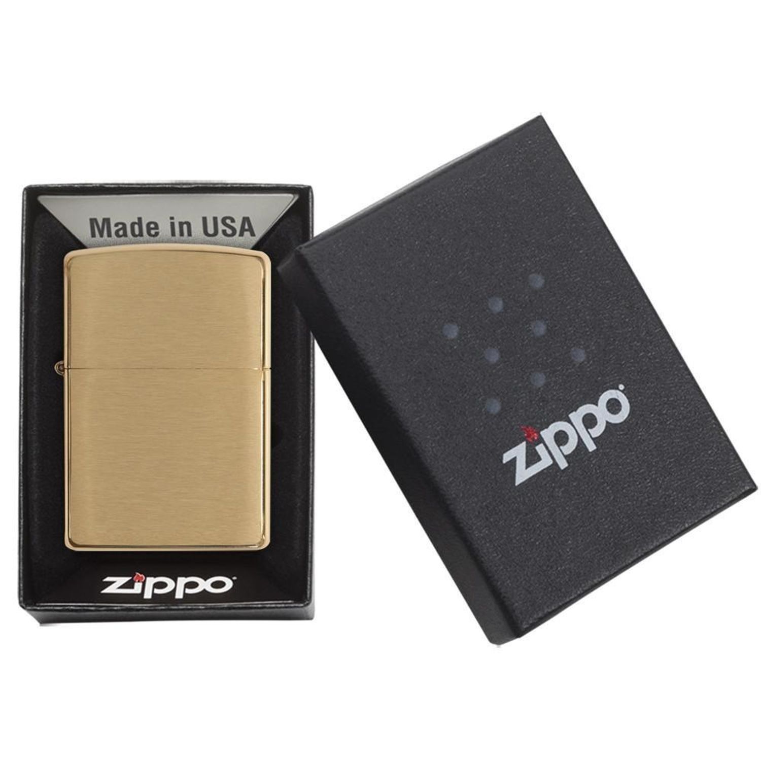 Bricheta Zippo 204B Brushed Brass Finish fotografia produsului View 5 L