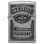 Bricheta Zippo 250JD.427 Jack Daniel's Label Pewter Emblem Classic Spirits fotografia produsului View 2 S
