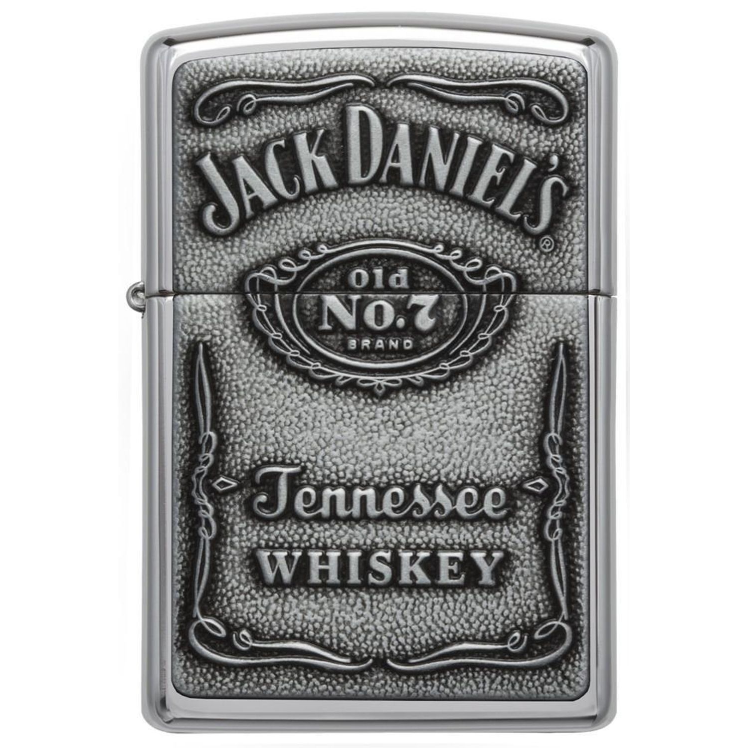 Bricheta Zippo 250JD.427 Jack Daniel's Label Pewter Emblem Classic Spirits fotografia produsului View 2 L