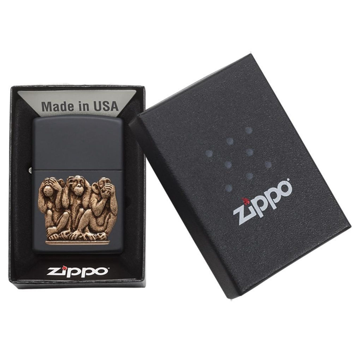 Bricheta Zippo 29409 Three Monkeys fotografia produsului View 5 L