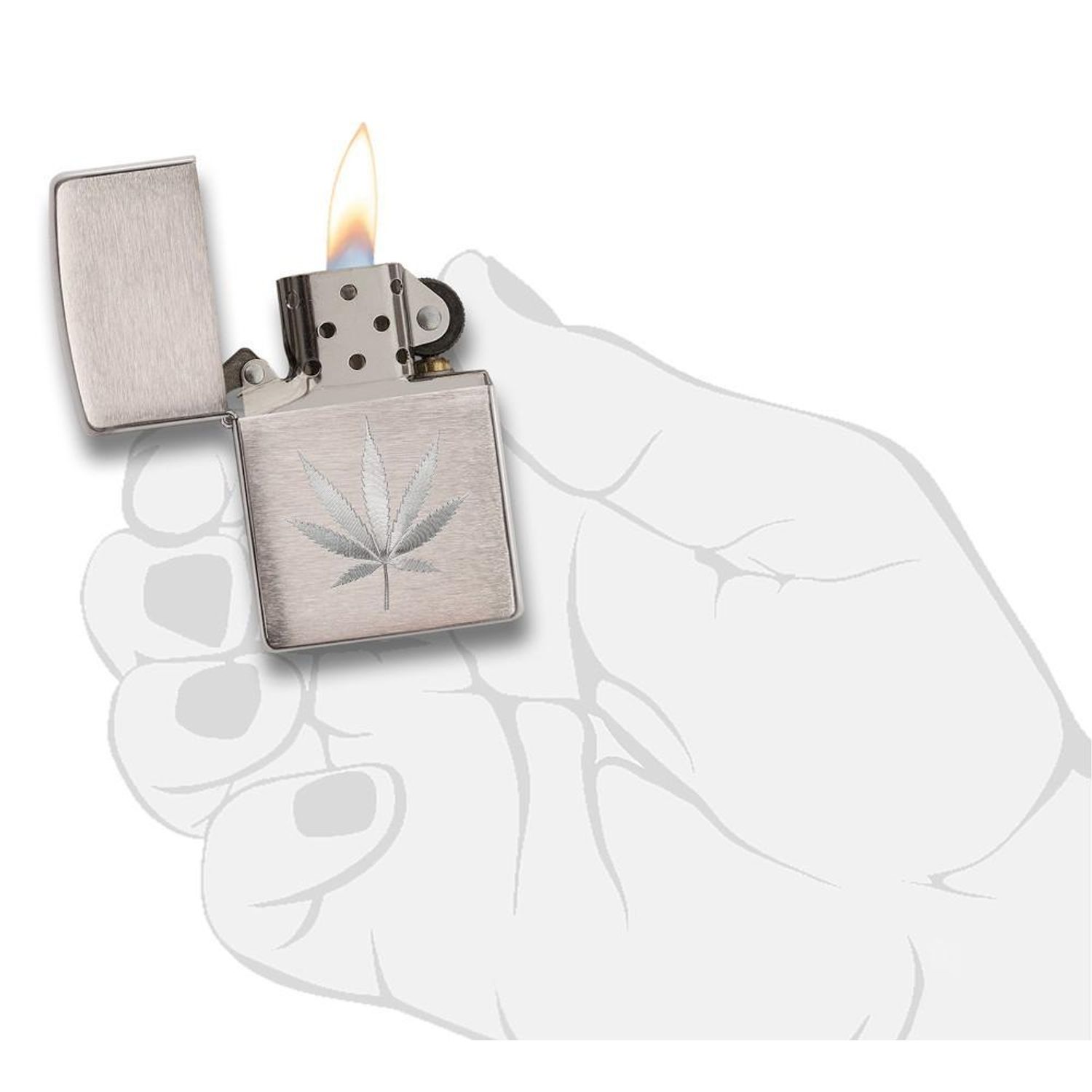 Bricheta Zippo 29587 Marijuana Weed Leaf fotografia produsului View 4 L