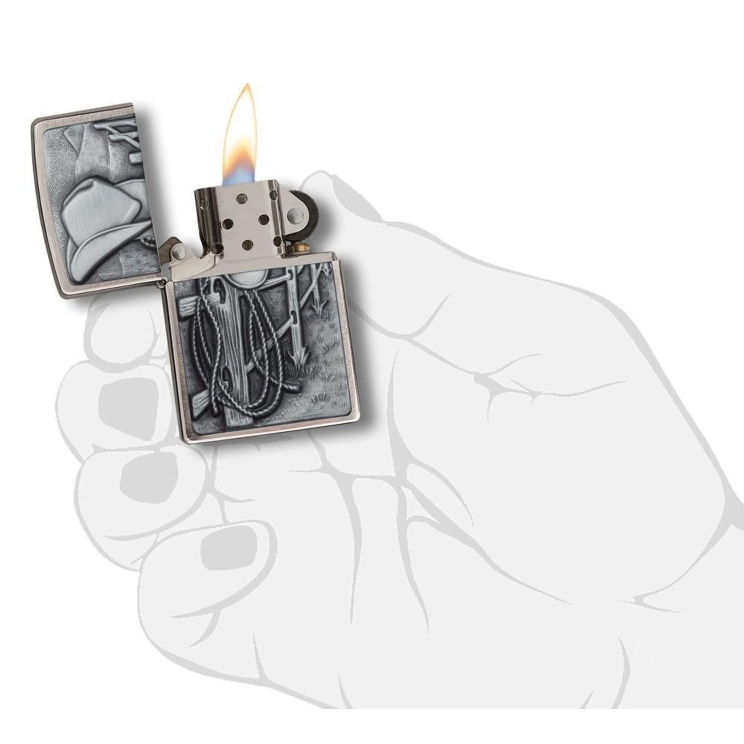 Bricheta Zippo 24879 Resting Cowboy fotografia produsului View 4 L
