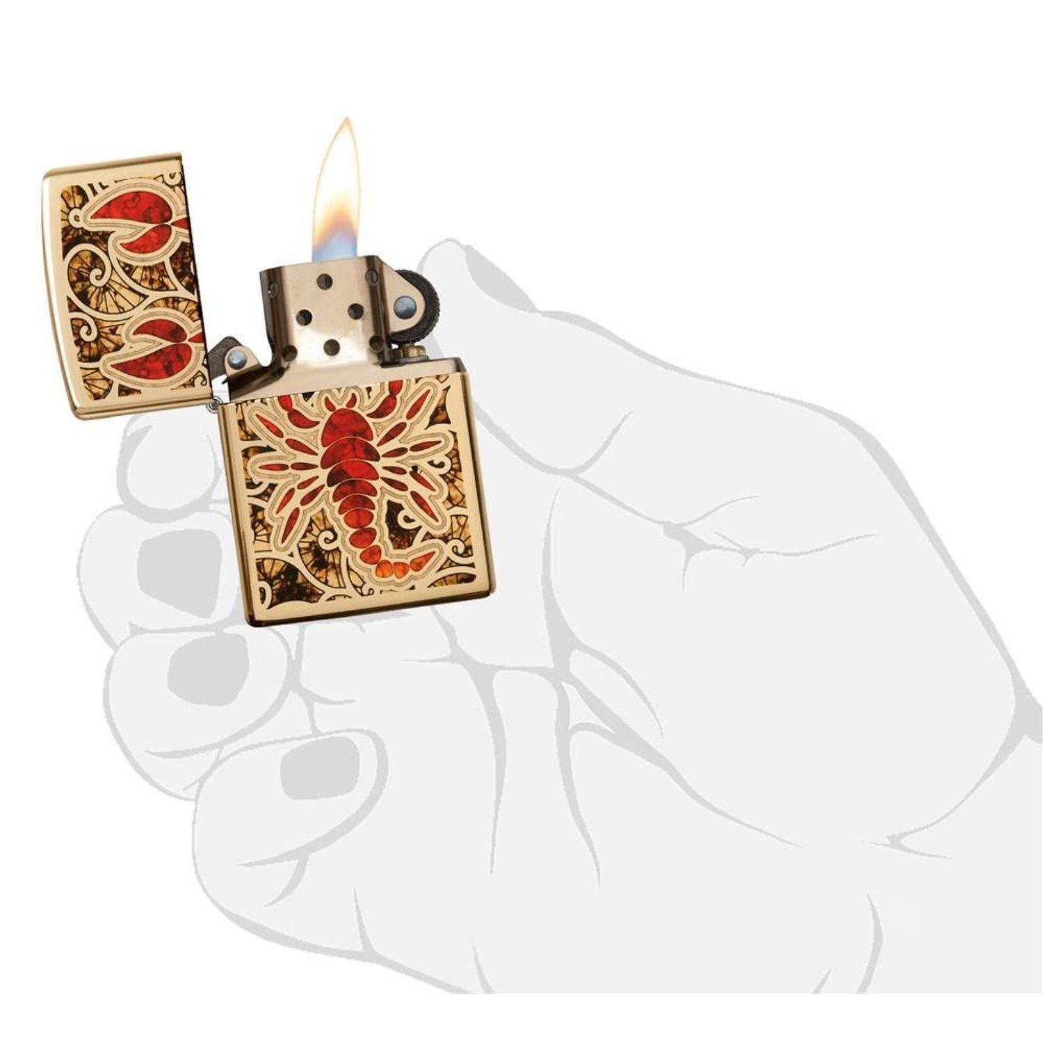 Bricheta Zippo 29096 Scorpion Shell fotografia produsului View 4 L