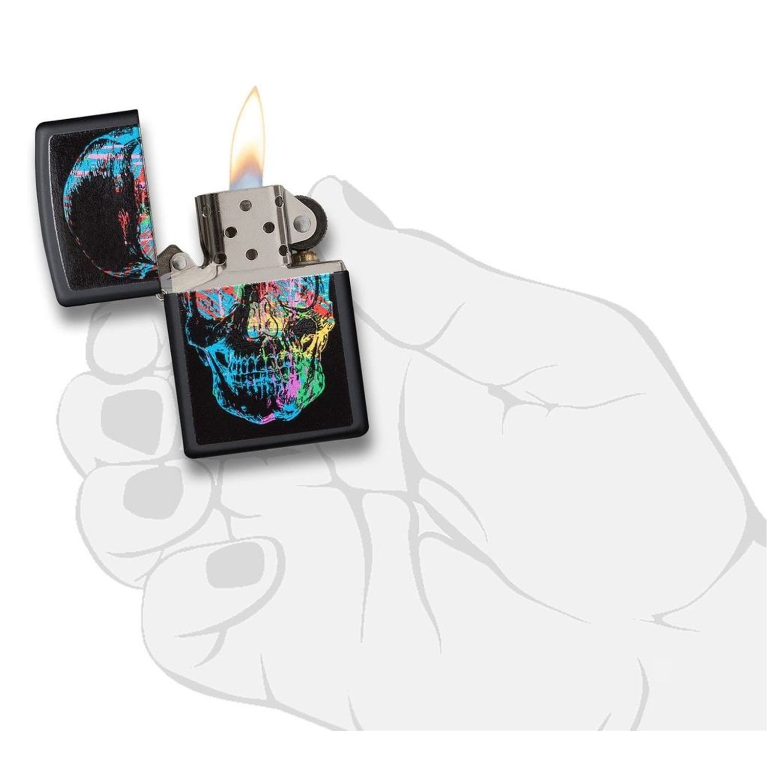 Bricheta Zippo 28042 Skull fotografia produsului View 4 L