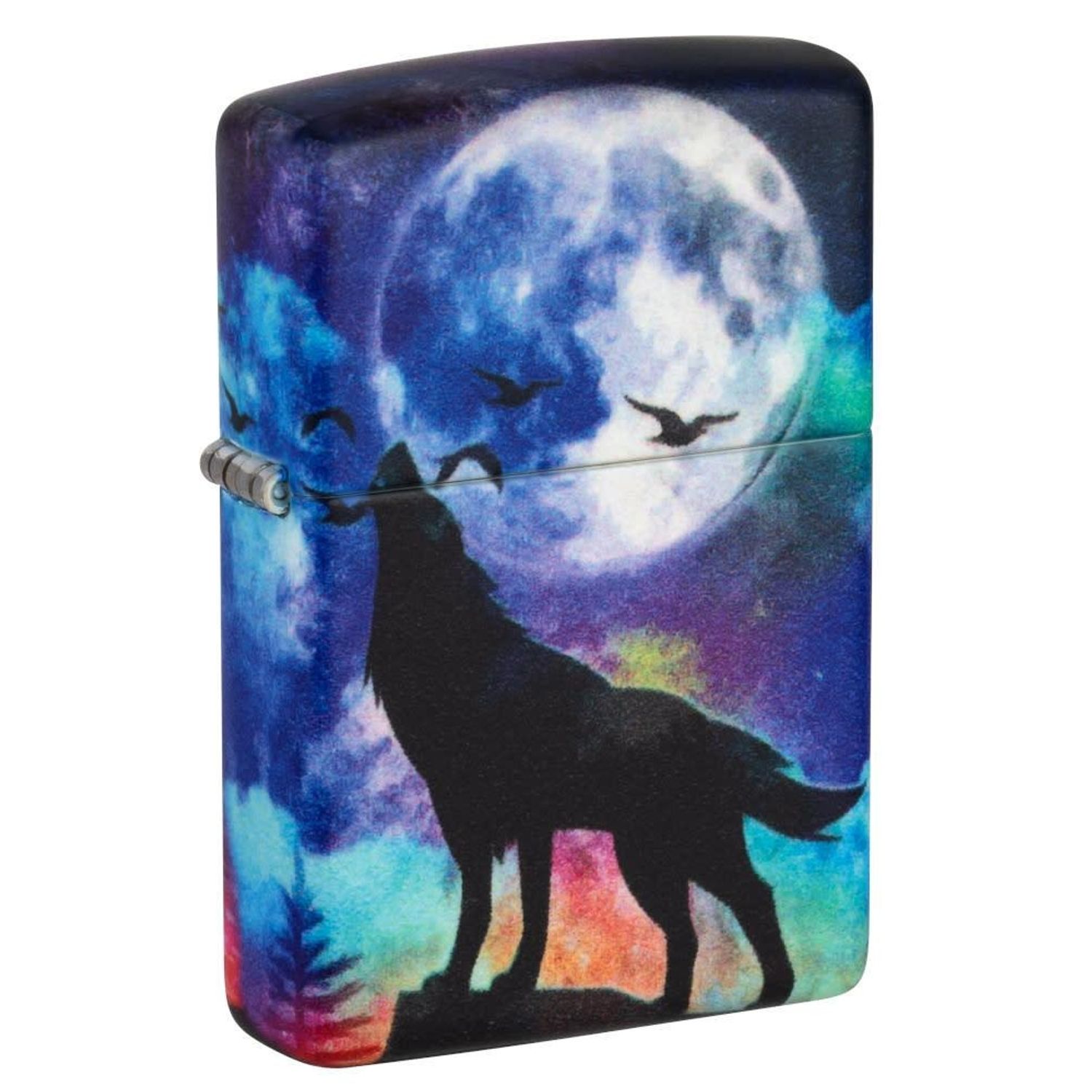 Bricheta Zippo 49683 Wolf Howling at Moon fotografia produsului
