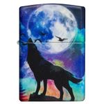 Bricheta Zippo 49683 Wolf Howling at Moon fotografia produsului View 6 S