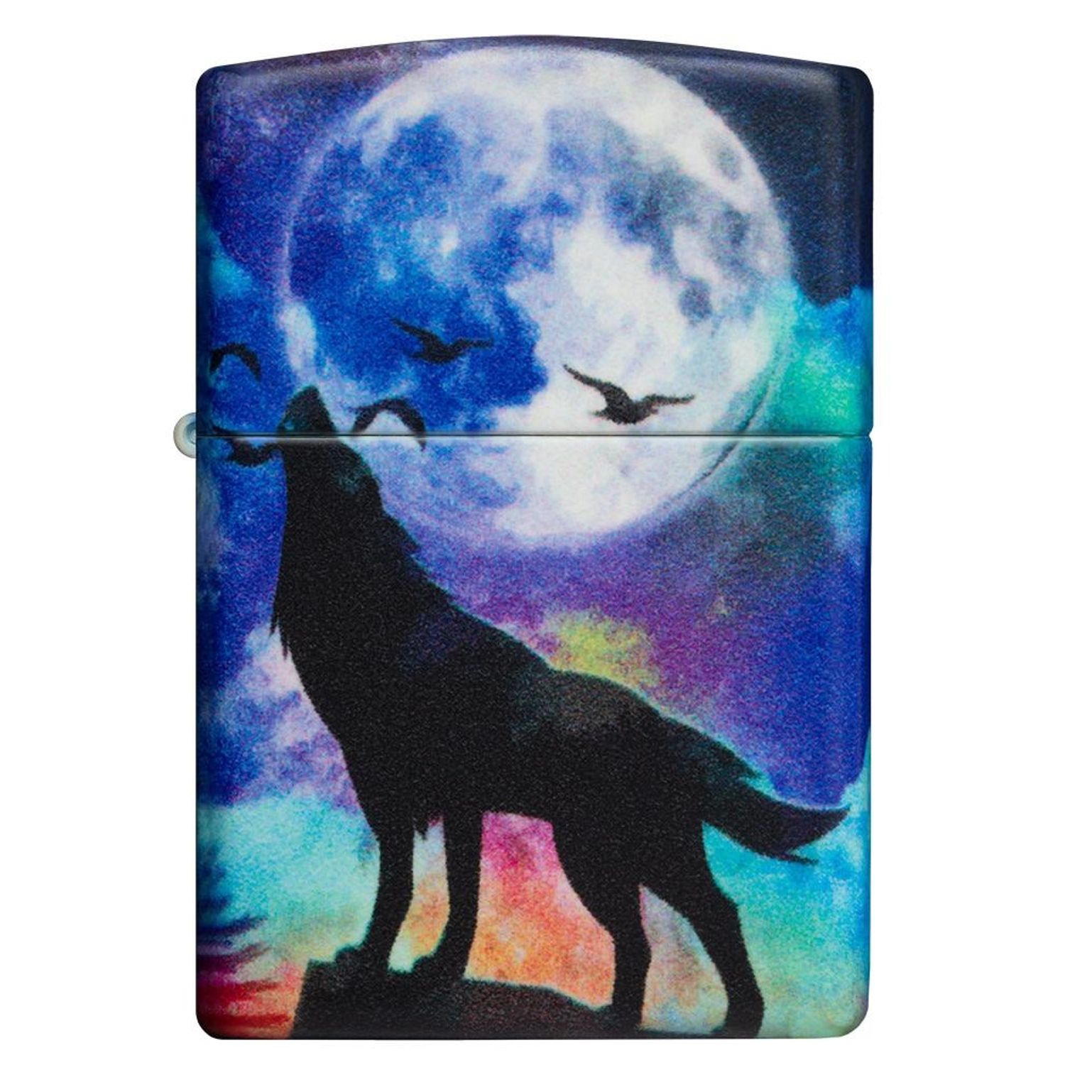 Bricheta Zippo 49683 Wolf Howling at Moon fotografia produsului View 6 L