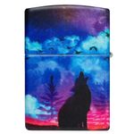 Bricheta Zippo 49683 Wolf Howling at Moon fotografia produsului View 2 S