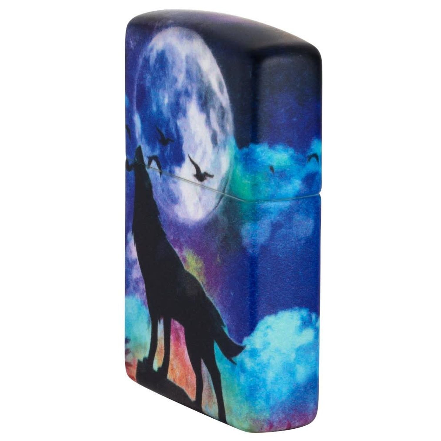 Bricheta Zippo 49683 Wolf Howling at Moon fotografia produsului View 3 L