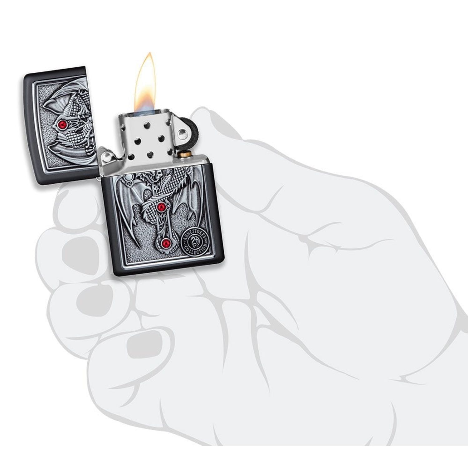 Bricheta Zippo 49755 Anne Stokes Gothic Guardian fotografia produsului View 5 L