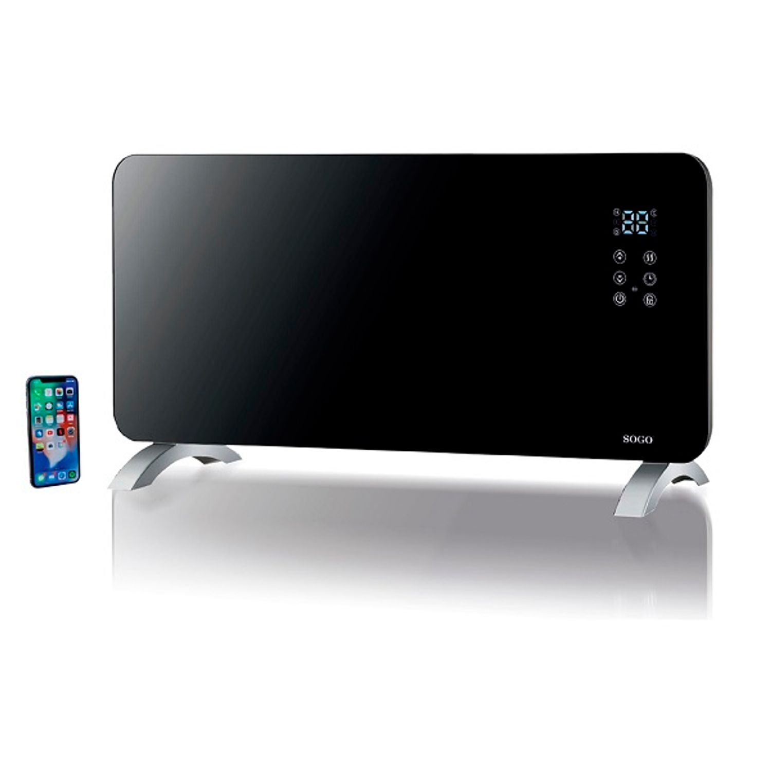 Convector electric de podea /perete, Wifi, SOGO 18445,1500W,  termostat electronic, negru fotografia produsului View 4 L