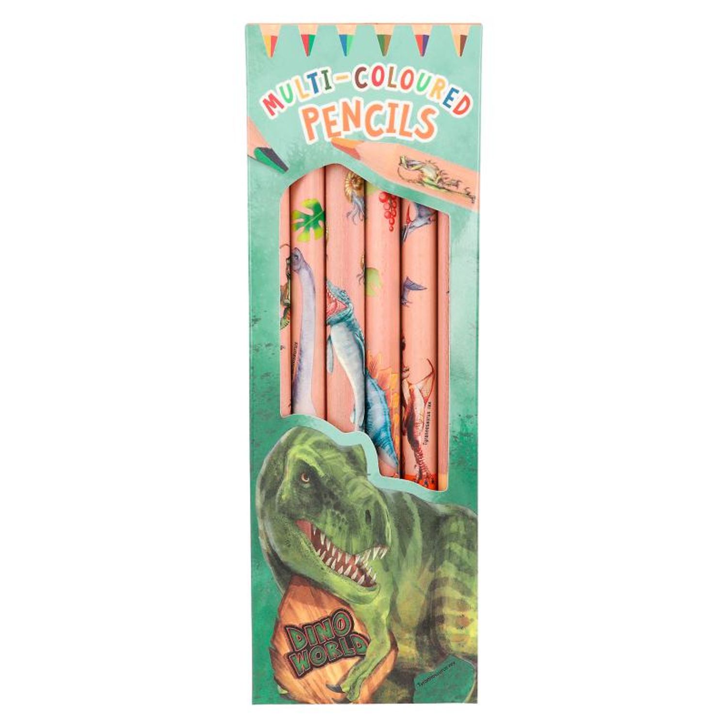 Creioane duble colorate 6 bucati Dino World fotografia produsului